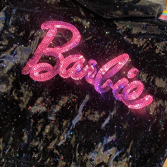 Barbie Black and Multicolor Velour Sequin/Sparkle hoodie/pants 2 piece set - Picture 12 of 15
